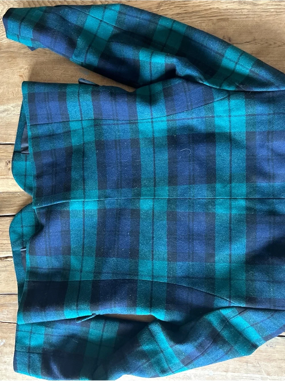 J. Crew equestrian Polo Blue Plaid Double-Breasted suit Blazer gold buttons S 6
